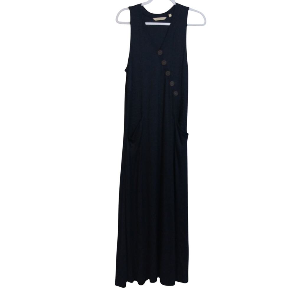 Soft Surroundings Marjorelle Maxi Sleeveless Asymmetric Button Knit Dress Size M - Picture 2 of 9